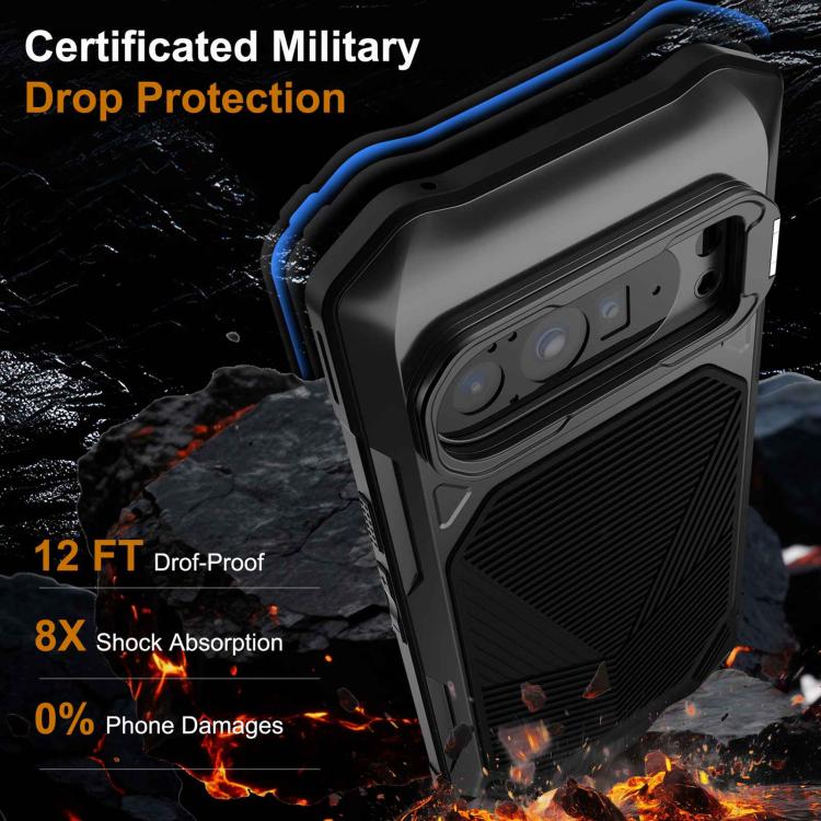 For Google Pixel 9/9 Pro/10/10 Pro Metal Armor Construction IP65 Waterproof Magnetic Phone Case