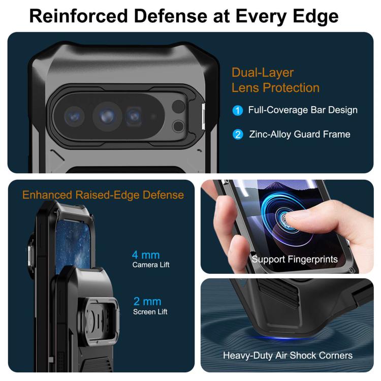 For Google Pixel 9/9 Pro/10/10 Pro Metal Armor Construction IP65 Waterproof Magnetic Phone Case