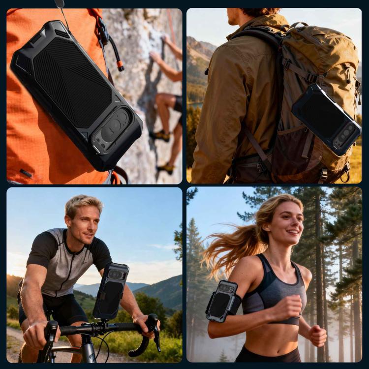 For Google Pixel 9/9 Pro/10/10 Pro Metal Armor Construction IP65 Waterproof Magnetic Phone Case