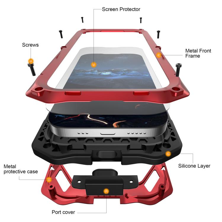 For Google Pixel 9/9 Pro/10/10 Pro Metal Armor Construction IP65 Waterproof Magnetic Phone Case