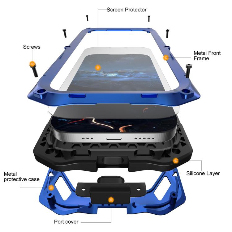 For Google Pixel 9/9 Pro/10/10 Pro Metal Armor Construction IP65 Waterproof Magnetic Phone Case