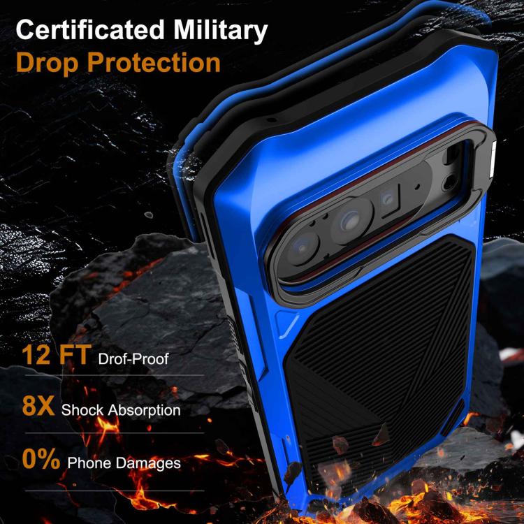 For Google Pixel 9/9 Pro/10/10 Pro Metal Armor Construction IP65 Waterproof Magnetic Phone Case