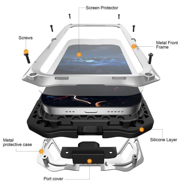 For Google Pixel 9/9 Pro/10/10 Pro Metal Armor Construction IP65 Waterproof Magnetic Phone Case