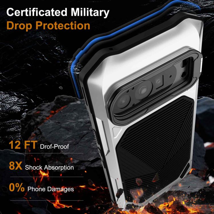 For Google Pixel 9/9 Pro/10/10 Pro Metal Armor Construction IP65 Waterproof Magnetic Phone Case