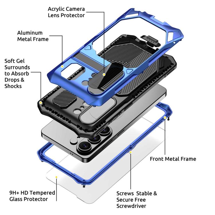 For Samsung Galaxy S26 Ultra 5G Metal Armor Construction IP65 Waterproof Magnetic Phone Case