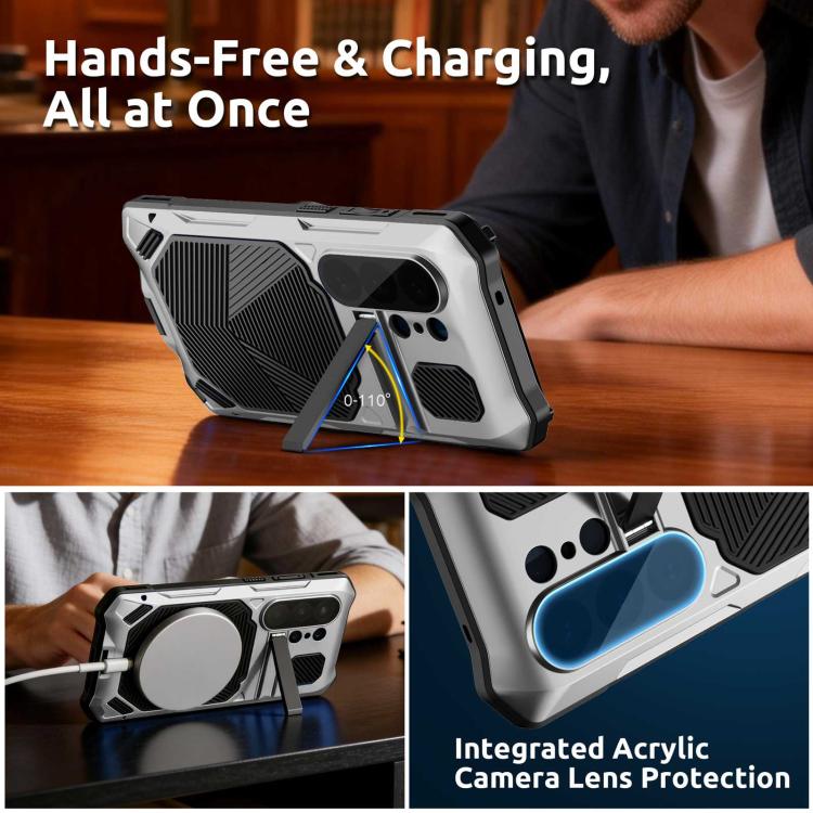 For Samsung Galaxy S26 Ultra 5G Metal Armor Construction IP65 Waterproof Magnetic Phone Case