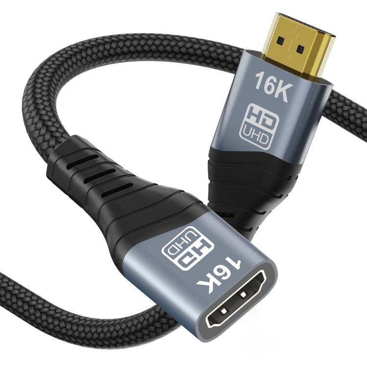 WG236 HDMI 2.2 Male to HDMI 2.2 Female 16K 60HZ HD Adapter Cable, Length:1m