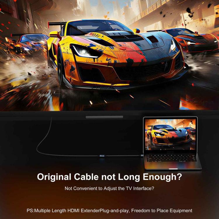 WG236 HDMI 2.2 Male to HDMI 2.2 Female 16K 60HZ HD Adapter Cable, Length:1.5m
