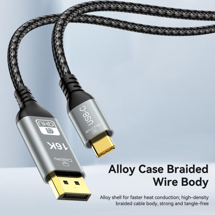 WG238 USB/Type-C to DP 16K 60HZ HD Adapter Cable, Length:2m