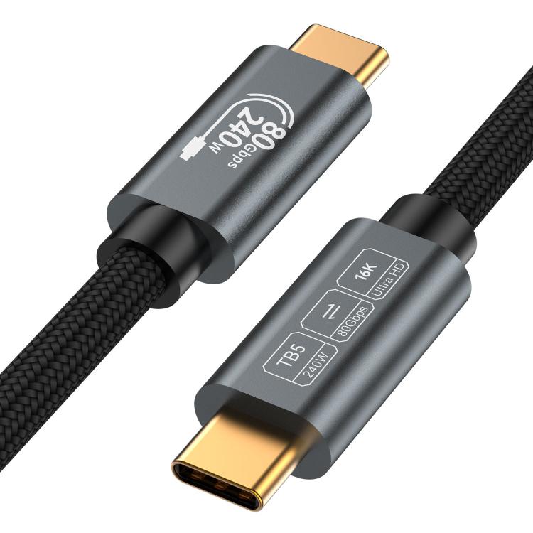 WG240 USB/Type-C to Type-C Thunderbolt 5 240W 240Gbps Data Fast Charging Cable, Length:1m