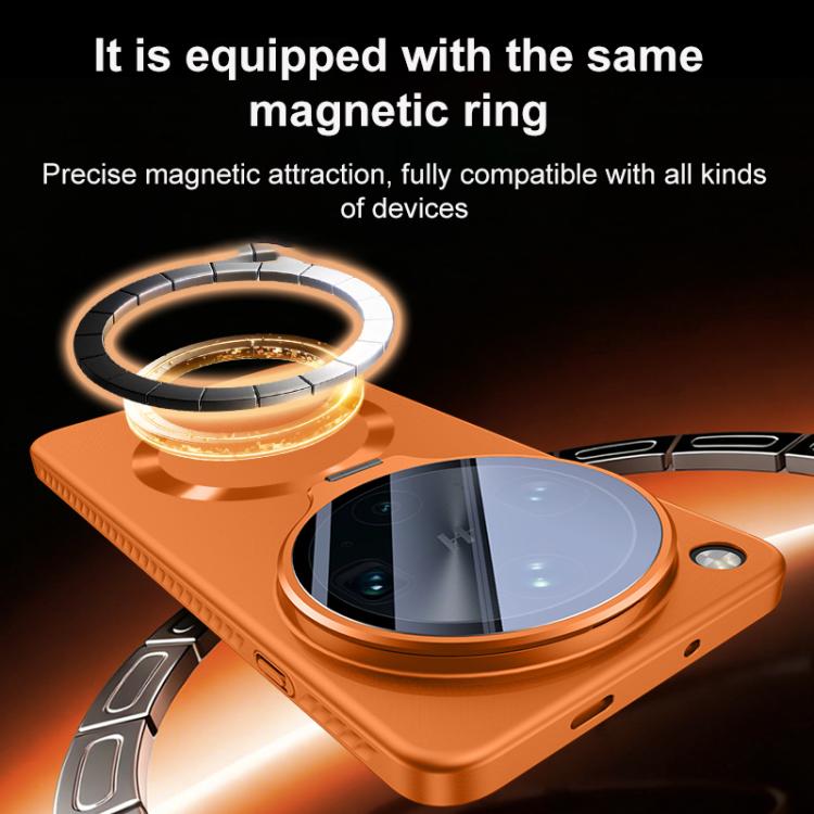 For OPPO Find X9s Pro 5G Ice Crystal Solid Color U-Shaped Magnetic Invisible Lens Holder Frosted Phone Case