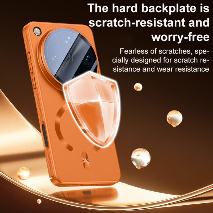 For OPPO Find X9s Pro 5G Ice Crystal Solid Color U-Shaped Magnetic Invisible Lens Holder Frosted Phone Case