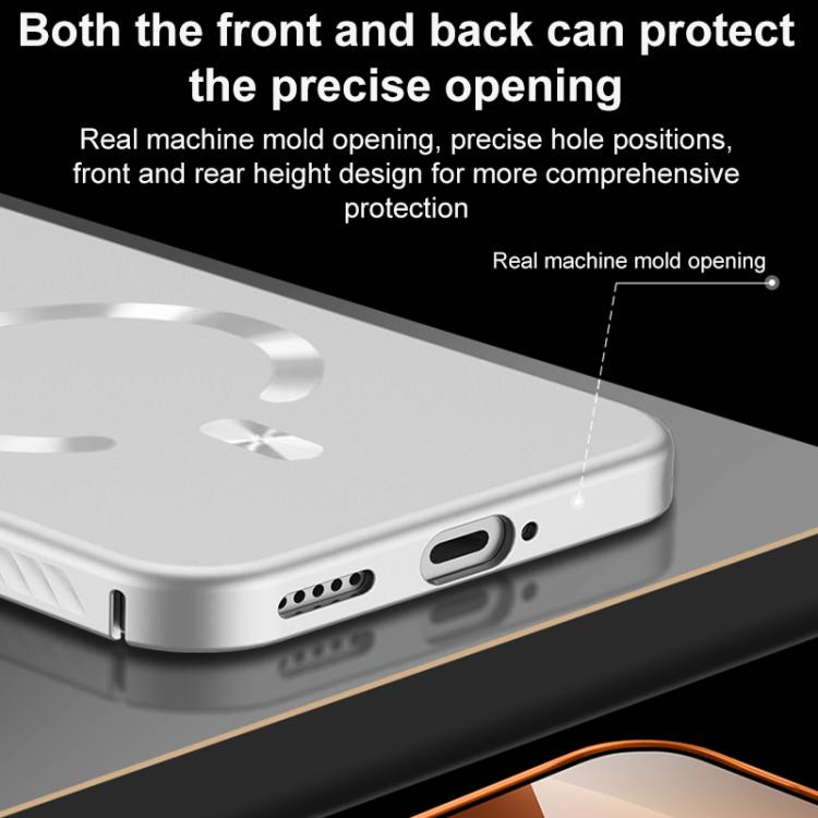 For Redmi K90 Pro Max Ice Crystal Solid Color U-Shaped Magnetic Invisible Lens Holder Frosted Phone Case