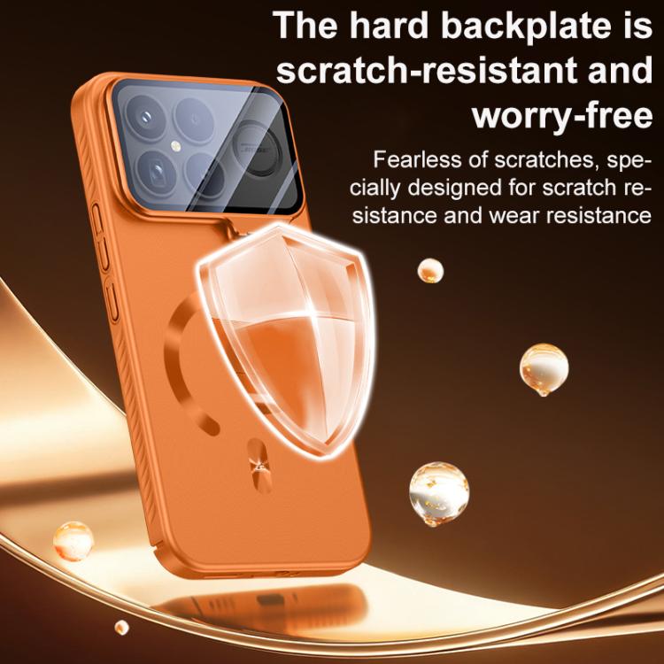 For Redmi K90 Pro Max Ice Crystal Solid Color U-Shaped Magnetic Invisible Lens Holder Frosted Phone Case