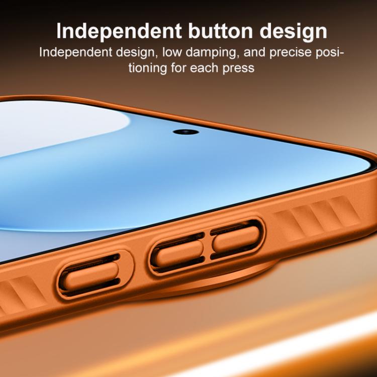 For Honor 500 Global 155.8mm Ice Crystal Solid Color U-Shaped Magnetic Invisible Lens Holder Frosted Phone Case