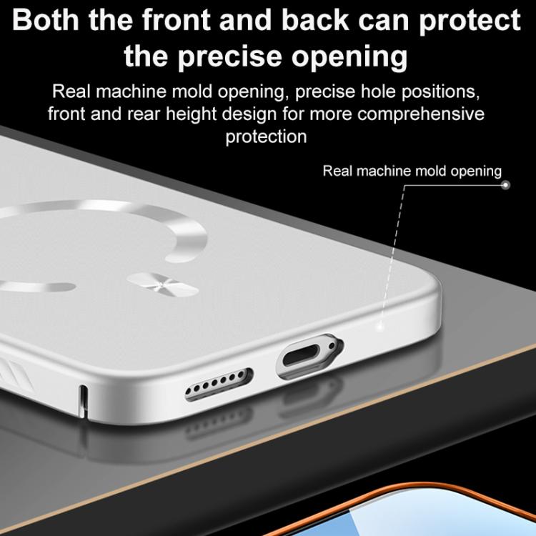 For Honor 500 Global 155.8mm Ice Crystal Solid Color U-Shaped Magnetic Invisible Lens Holder Frosted Phone Case