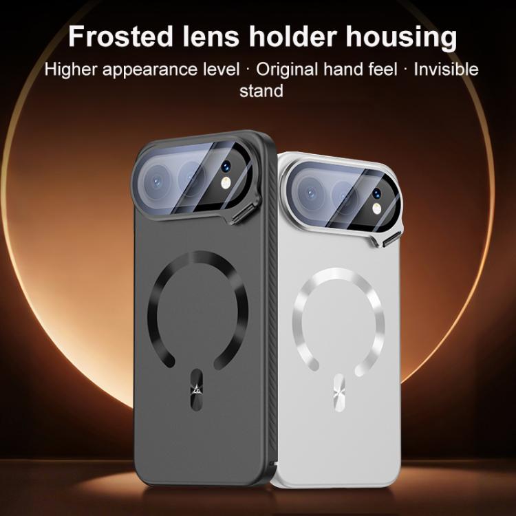 For Honor 500 Pro Global 155.8mm Ice Crystal Solid Color U-Shaped Magnetic Invisible Lens Holder Frosted Phone Case
