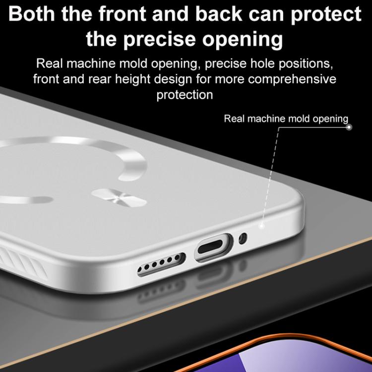 For Xiaomi 17 Pro Max Ice Crystal Solid Color U-Shaped Magnetic Invisible Lens Holder Frosted Phone Case
