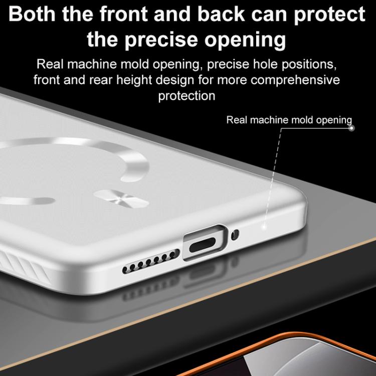 For Xiaomi 14 Ultra Ice Crystal Solid Color U-Shaped Magnetic Invisible Lens Holder Frosted Phone Case