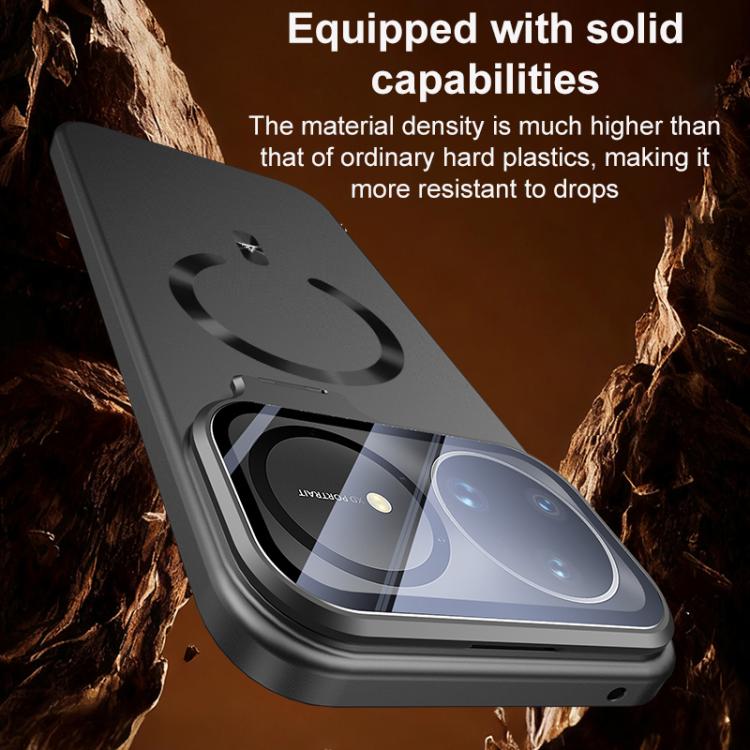 For Huawei nova 15 Pro Ice Crystal Solid Color U-Shaped Magnetic Invisible Lens Holder Frosted Phone Case