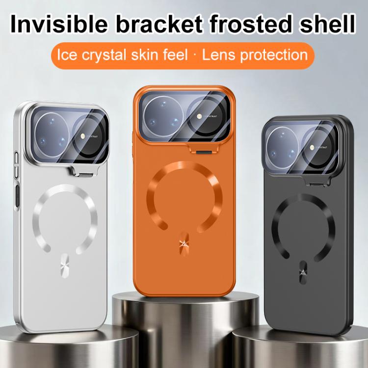 For Huawei nova 15 Pro Ice Crystal Solid Color U-Shaped Magnetic Invisible Lens Holder Frosted Phone Case