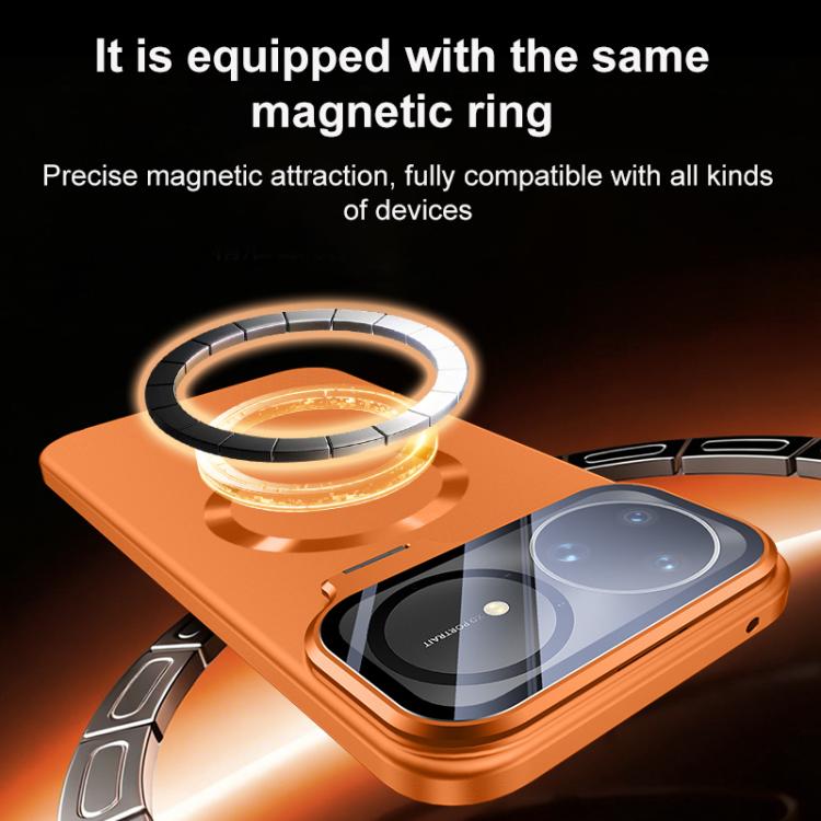 For Huawei nova 15 Pro Ice Crystal Solid Color U-Shaped Magnetic Invisible Lens Holder Frosted Phone Case