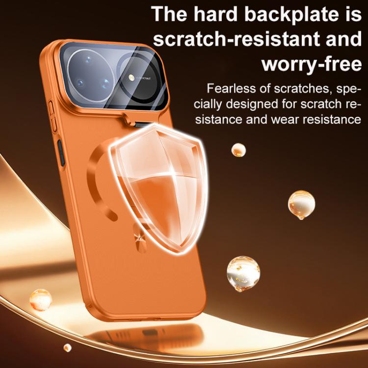 For Huawei nova 15 Pro Ice Crystal Solid Color U-Shaped Magnetic Invisible Lens Holder Frosted Phone Case