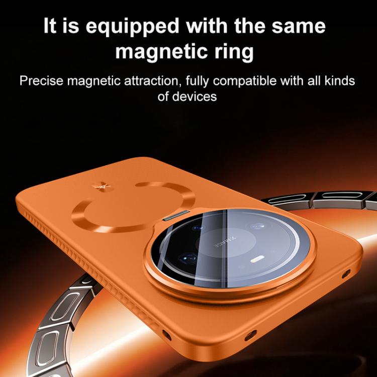 For Huawei Mate 80 Pro Ice Crystal Solid Color U-Shaped Magnetic Invisible Lens Holder Frosted Phone Case