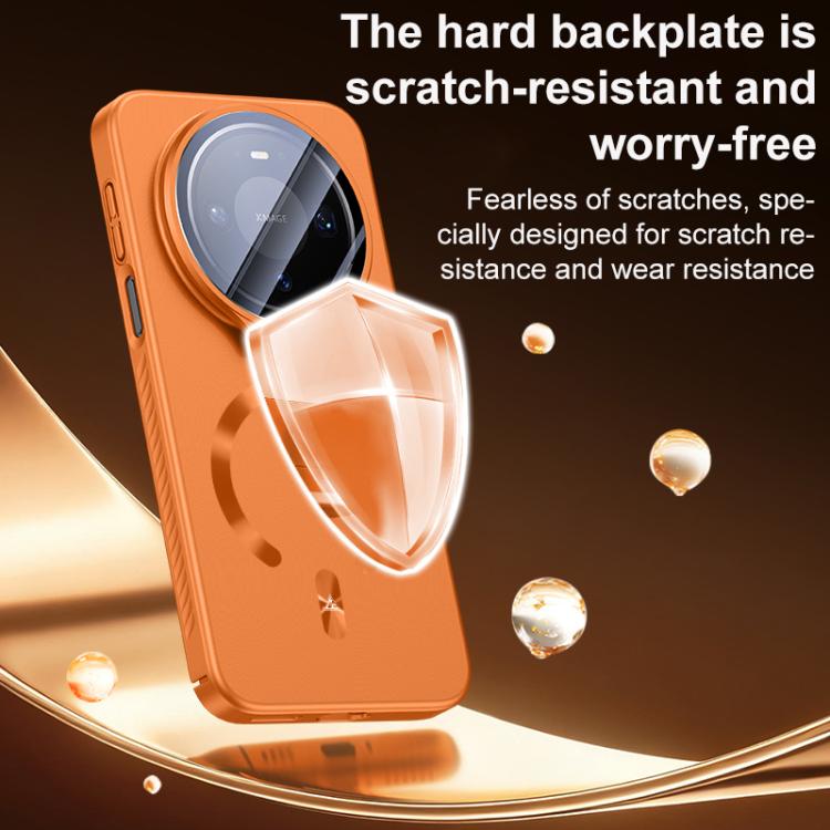 For Huawei Mate 80 Pro Ice Crystal Solid Color U-Shaped Magnetic Invisible Lens Holder Frosted Phone Case