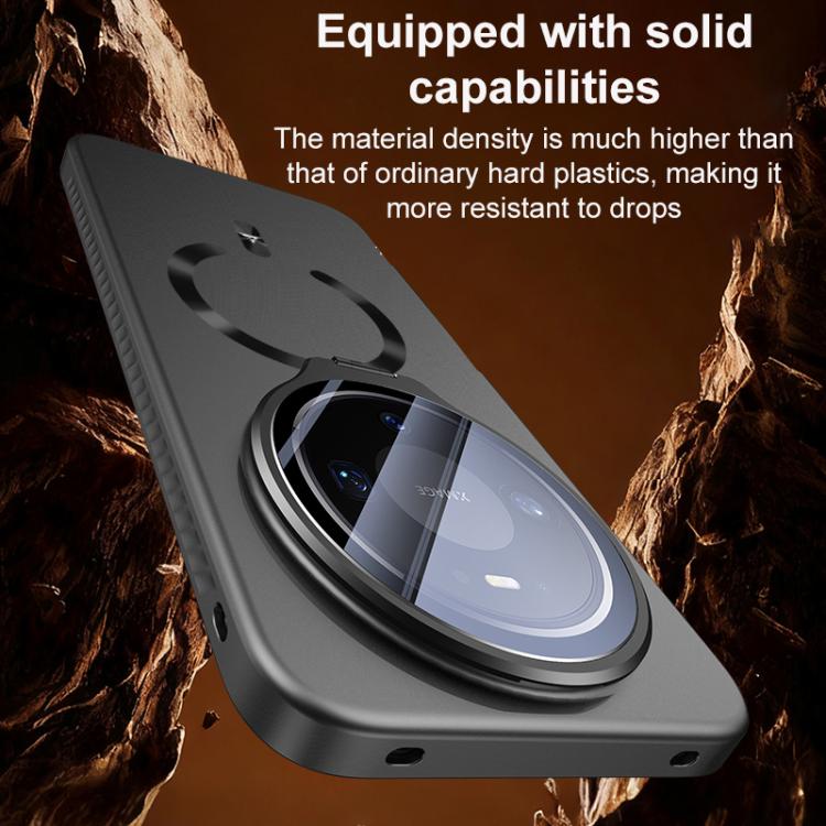 For Huawei Mate 80 Pro Ice Crystal Solid Color U-Shaped Magnetic Invisible Lens Holder Frosted Phone Case