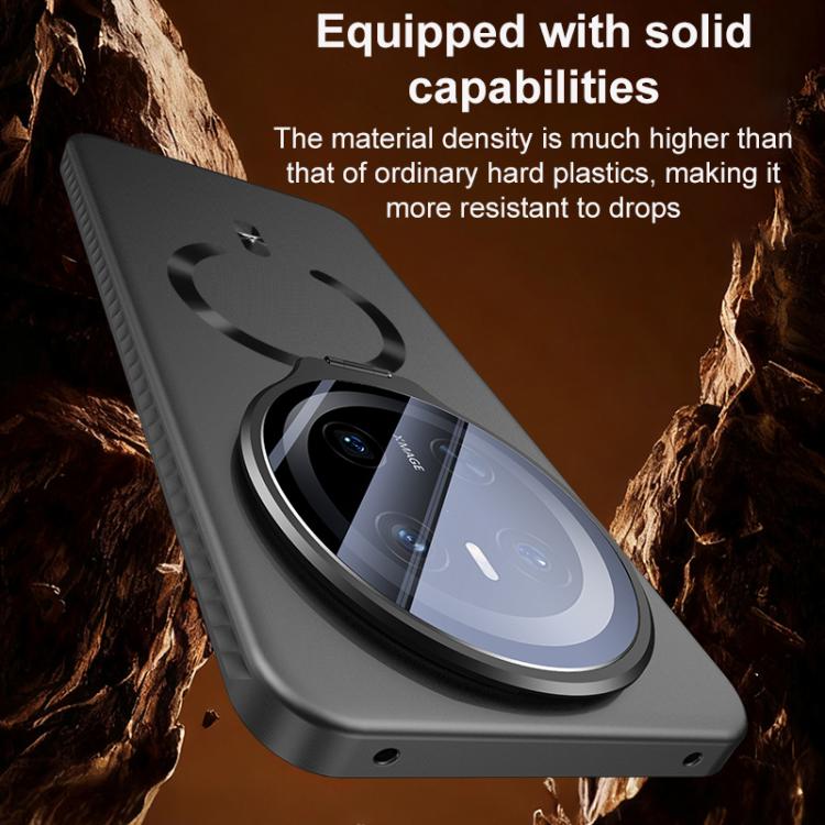 For Huawei Mate 70 Ice Crystal Solid Color U-Shaped Magnetic Invisible Lens Holder Frosted Phone Case