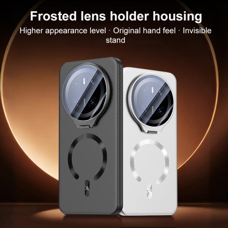For Huawei Mate 70 Air 5G Ice Crystal Solid Color U-Shaped Magnetic Invisible Lens Holder Frosted Phone Case