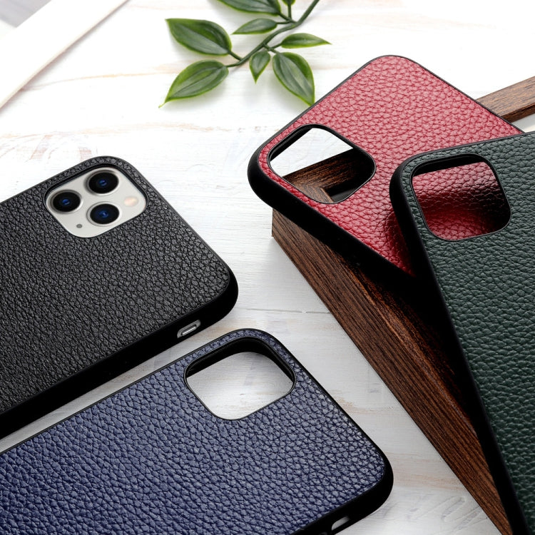 For iPhone 12 mini Litchi Texture Genuine Leather Folding Protective Case