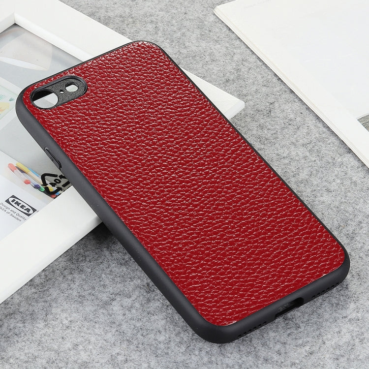 For iPhone 8 / 7 Litchi Texture Genuine Leather Folding Protective Case