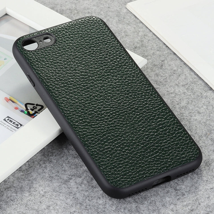 For iPhone 8 / 7 Litchi Texture Genuine Leather Folding Protective Case