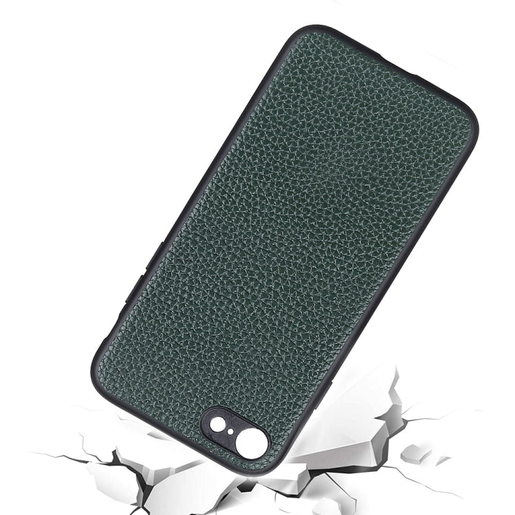 For iPhone 8 / 7 Litchi Texture Genuine Leather Folding Protective Case