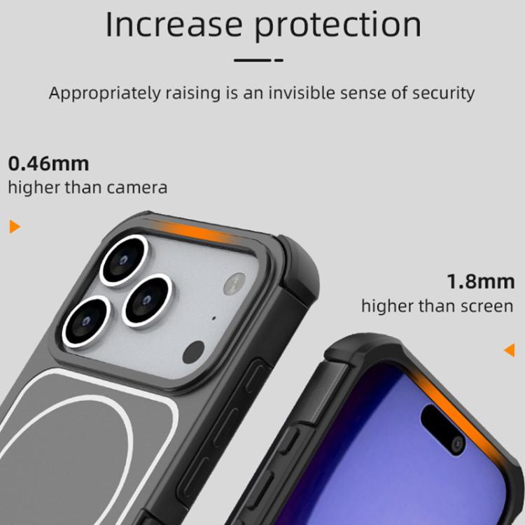 For iPhone 17 Pro Detachable Back Panel Aluminum Alloy Frame Shockproof Magnetic Phone Case