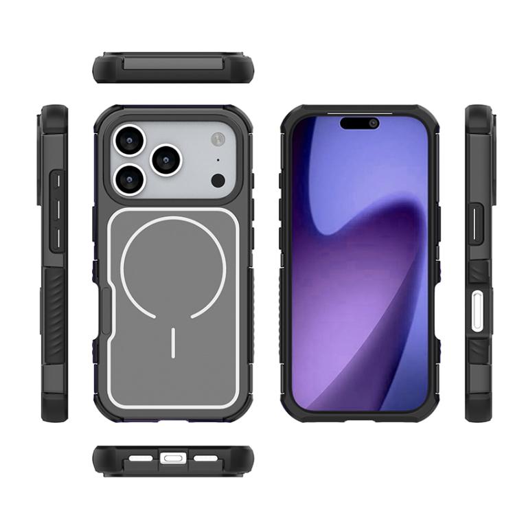 For iPhone 17 Pro Max Detachable Back Panel Aluminum Alloy Frame Shockproof Magnetic Phone Case