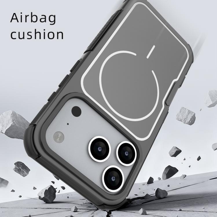 For iPhone 17 Pro Max Detachable Back Panel Aluminum Alloy Frame Shockproof Magnetic Phone Case