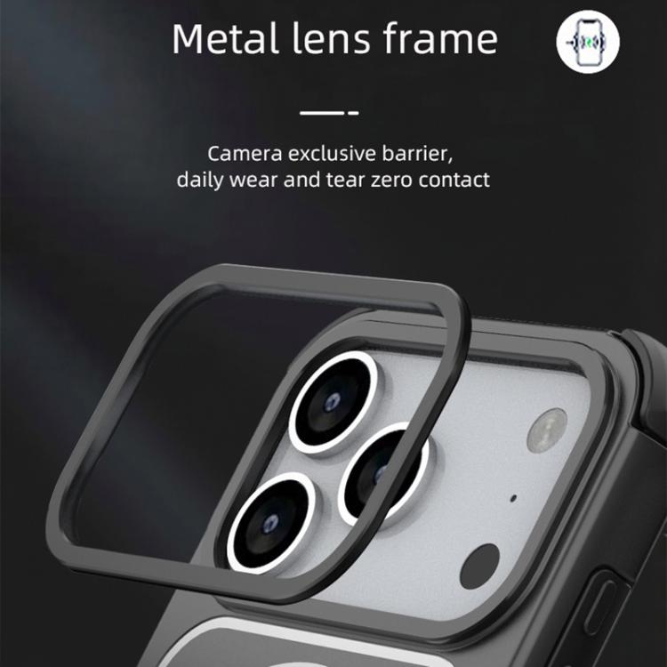 For iPhone 17 Pro Max Detachable Back Panel Aluminum Alloy Frame Shockproof Magnetic Phone Case