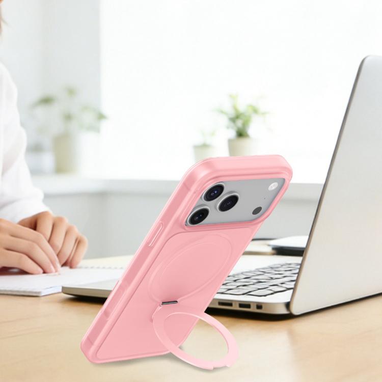 For iPhone 17 Pro Max Ice Cream Skin Feel Magnetic Pivot Holder Phone Case