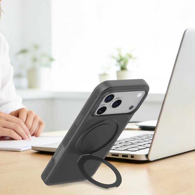 For iPhone 17 Pro Max Ice Cream Skin Feel Magnetic Pivot Holder Phone Case