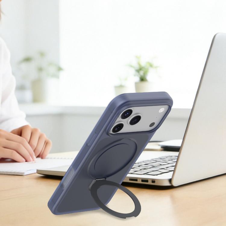 For iPhone 17 Pro Max Ice Cream Skin Feel Magnetic Pivot Holder Phone Case