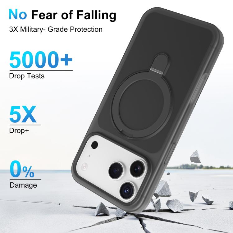 For iPhone 17 Pro Ice Cream Skin Feel Magnetic Pivot Holder Phone Case