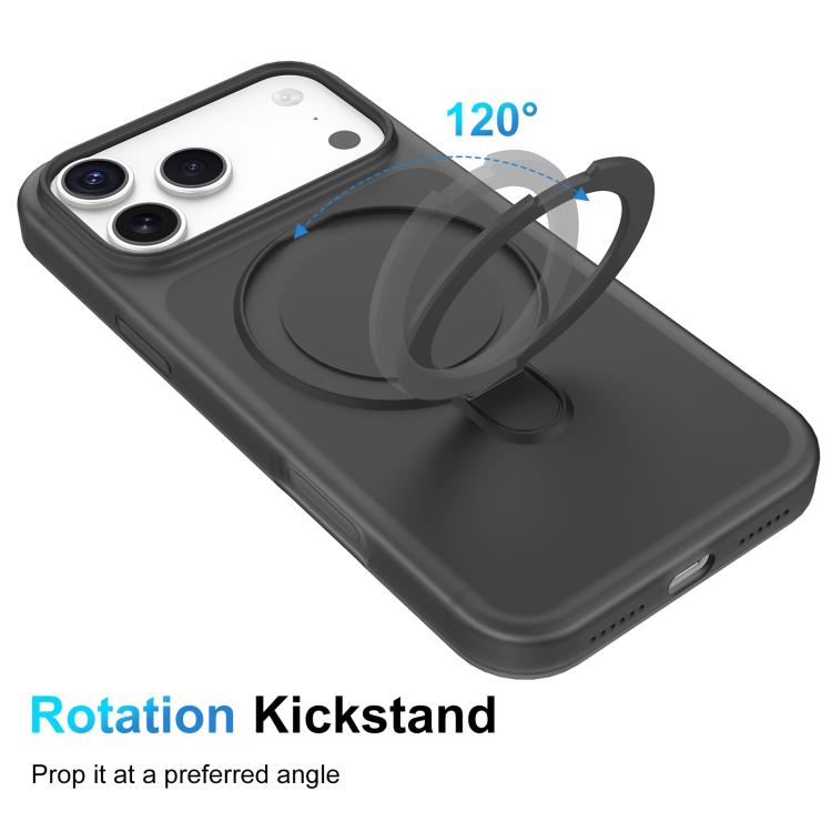 For iPhone 17 Pro Ice Cream Skin Feel Magnetic Pivot Holder Phone Case