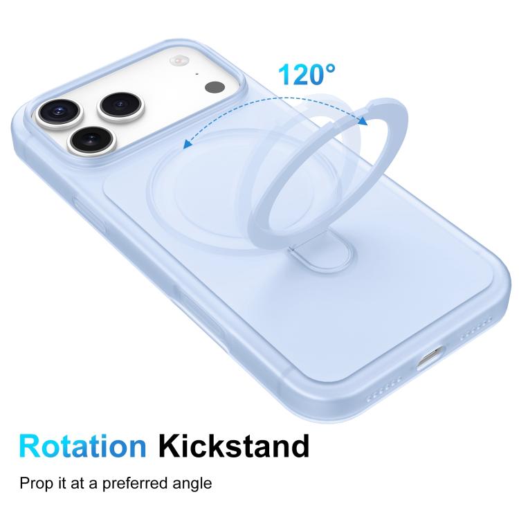 For iPhone 17 Pro Ice Cream Skin Feel Magnetic Pivot Holder Phone Case