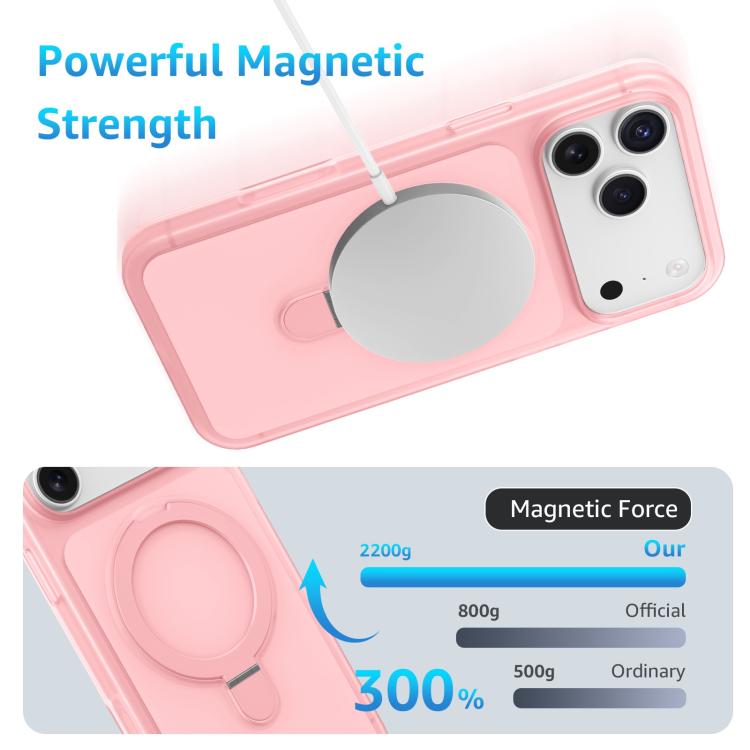 For iPhone 17 Ice Cream Skin Feel Magnetic Pivot Holder Phone Case