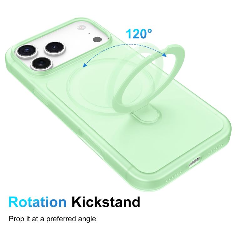 For iPhone 17 Ice Cream Skin Feel Magnetic Pivot Holder Phone Case
