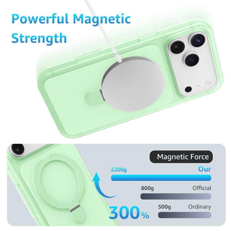 For iPhone 17 Ice Cream Skin Feel Magnetic Pivot Holder Phone Case
