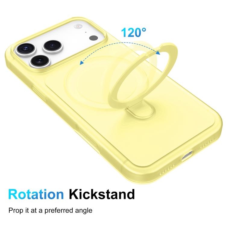 For iPhone 16 Pro Ice Cream Skin Feel Magnetic Pivot Holder Phone Case